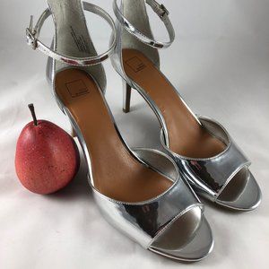 Silver holiday pumps, 13M, heel height 3 1/2", never worn